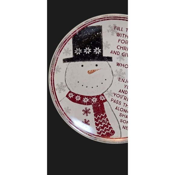 Snowman Christmas giving Plate Holiday party platter Primitives by Kathy cookies - Picture 4 of 8